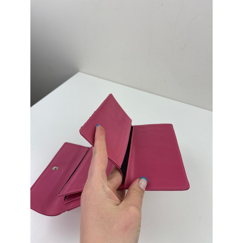 VTG Kate Spade Bubblegum Pink Foldover Clutch Wallet Barbiecore Card Money Y2K - Picture 6 of 10